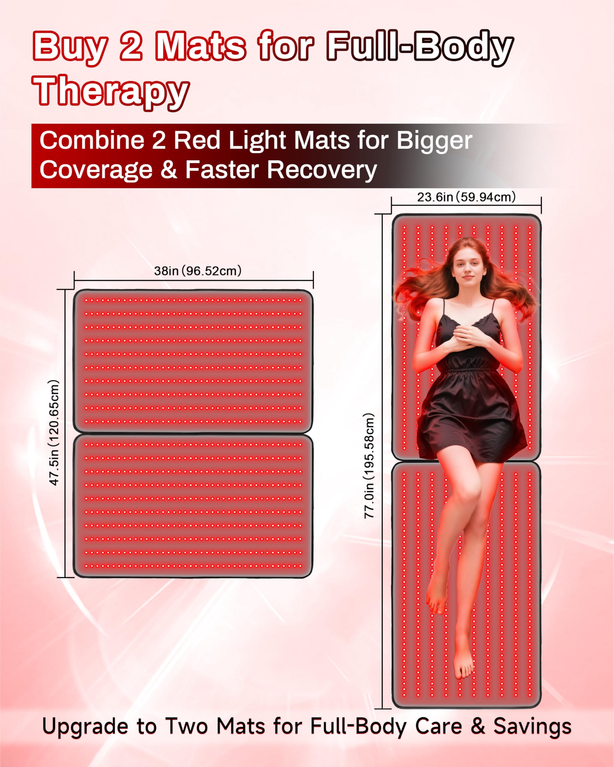Kaoudt red light therapy mat with TPU surface for easy cleaning.
