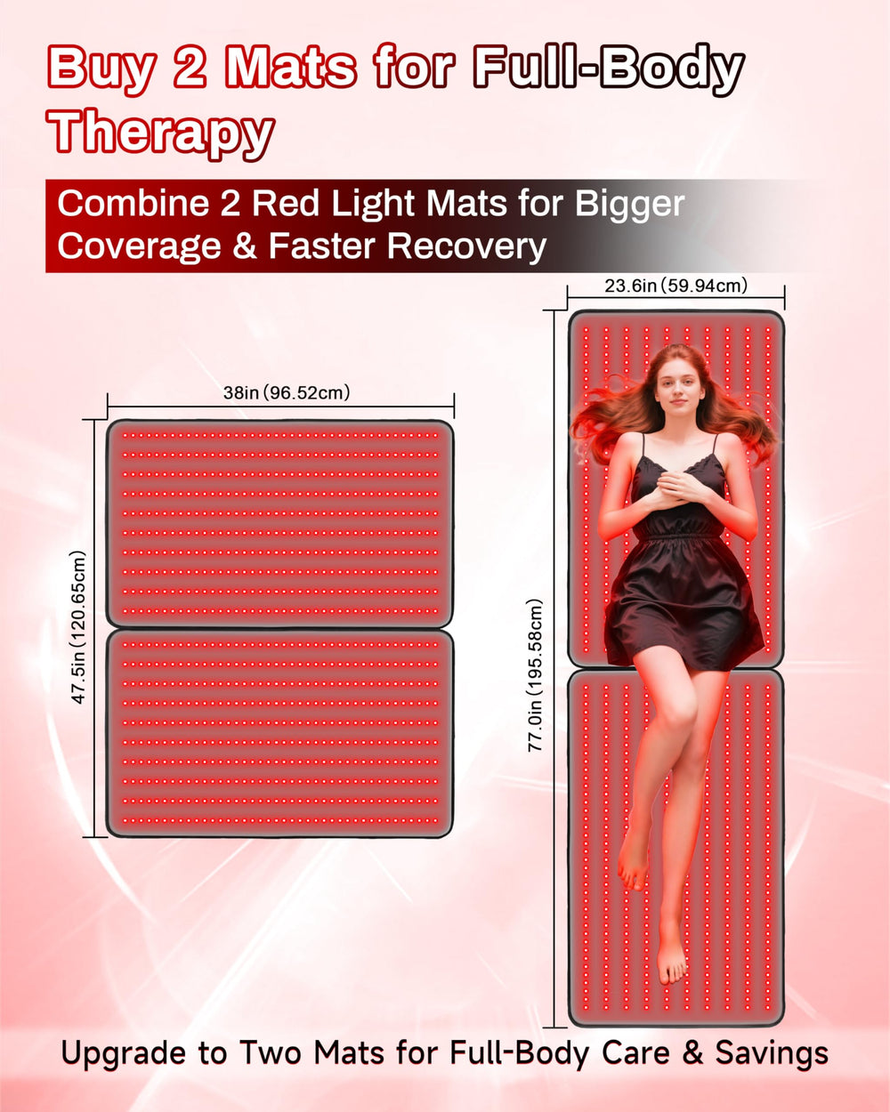 Kaoudt red light therapy mat with TPU surface for easy cleaning.