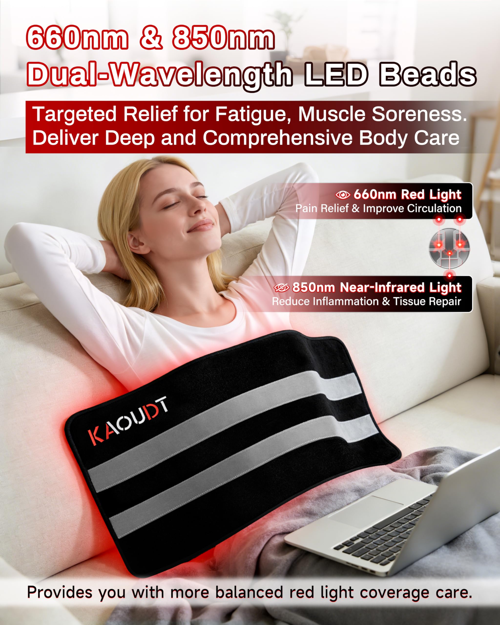 Kaoudt control panel with therapy modes and timer for personalized sessions.