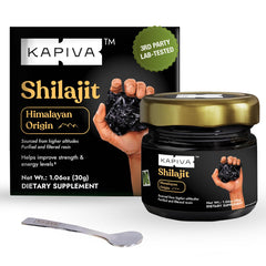 Kapiva Himalayan Shilajit Resin harvested at 18,000 ft for purity.