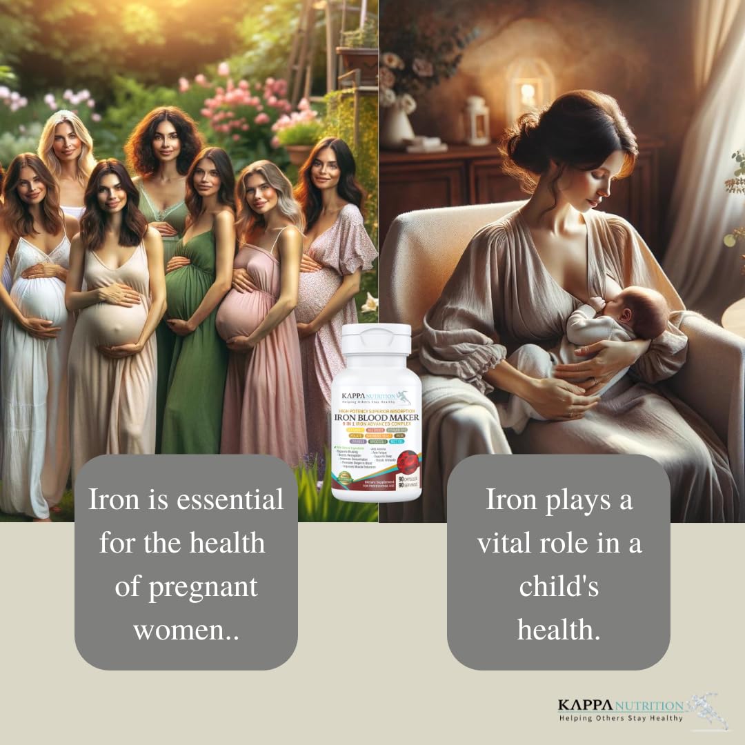 Vegan capsules of Kappa Nutrition Iron Blood Maker for ethical dietary choices.