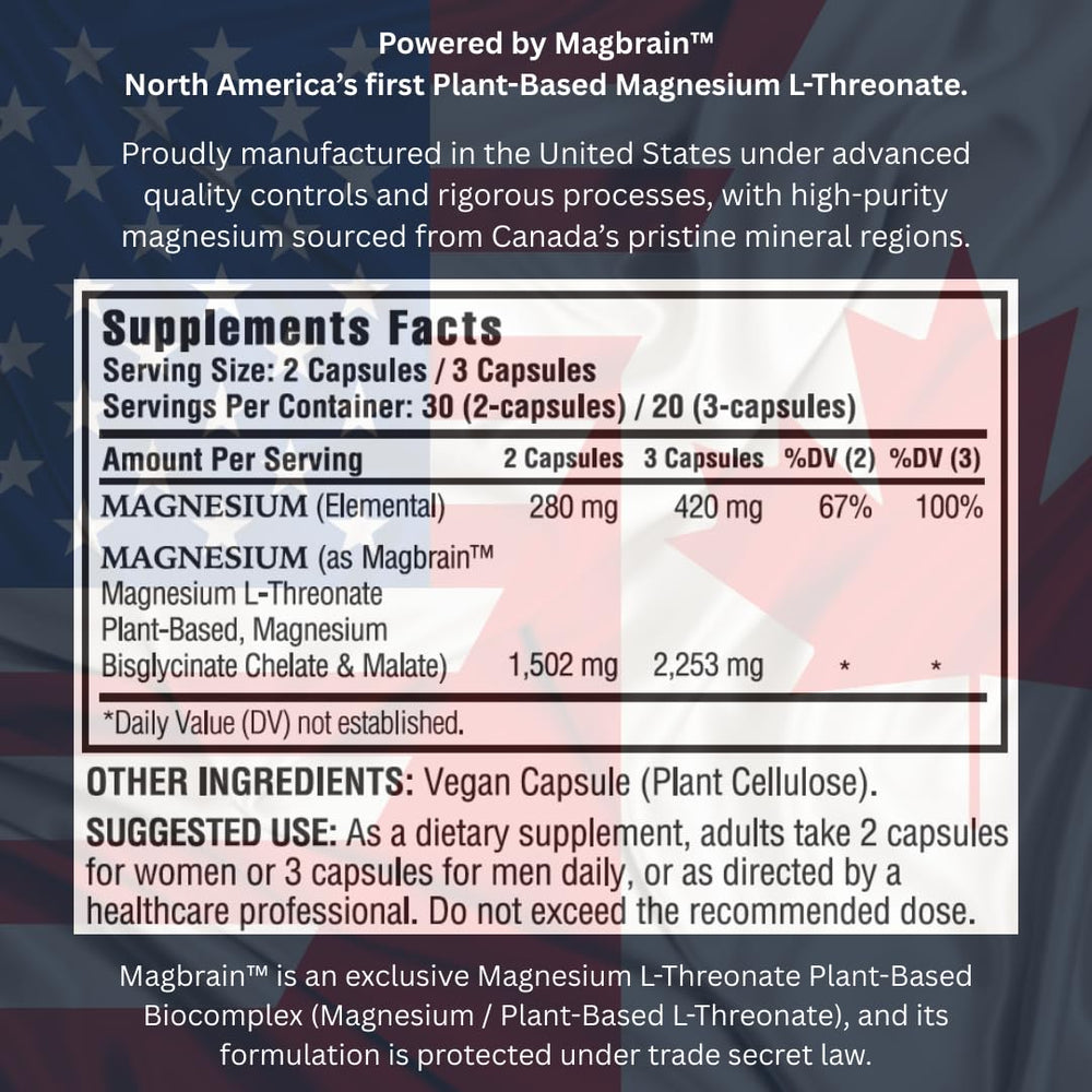 Kappa Nutrition MagBrain bottle shows 3-capsule serving for energy and recovery.