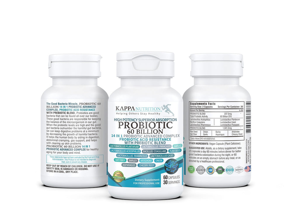KAPPA NUTRITION probiotic 14-in-1 capsules for diverse gut support