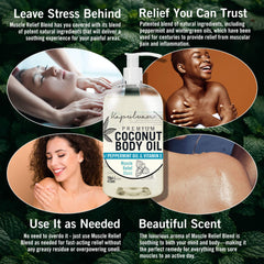 Kapuluan Massage Body Oil base of almond and coconut oils hydrates the skin.