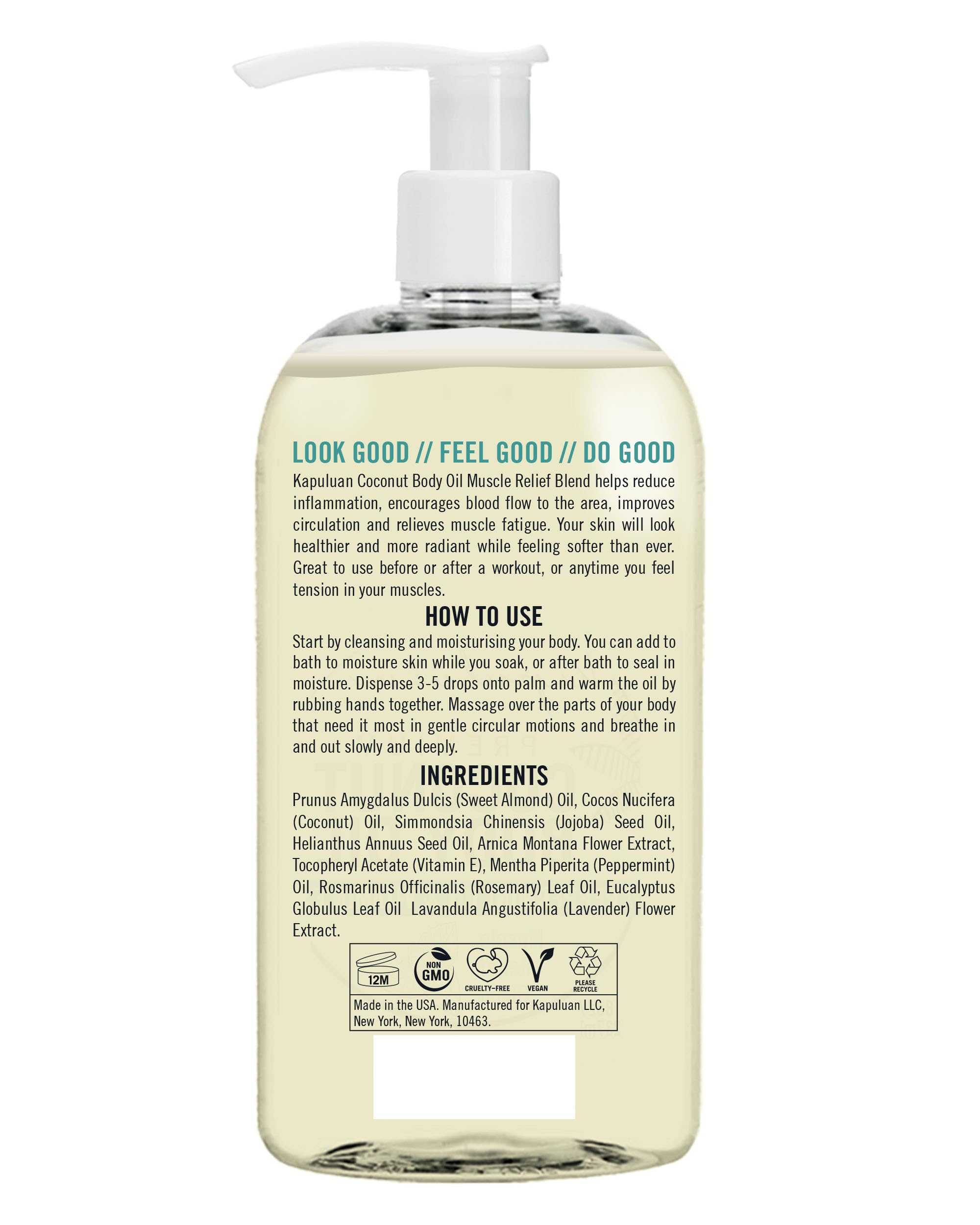 Kapuluan Massage Body Oil with peppermint delivers a refreshing cooling sensation during a massage.