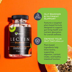 KaraMD Lectin Guard packaging box shows gluten-free, vegan-friendly capsules.
