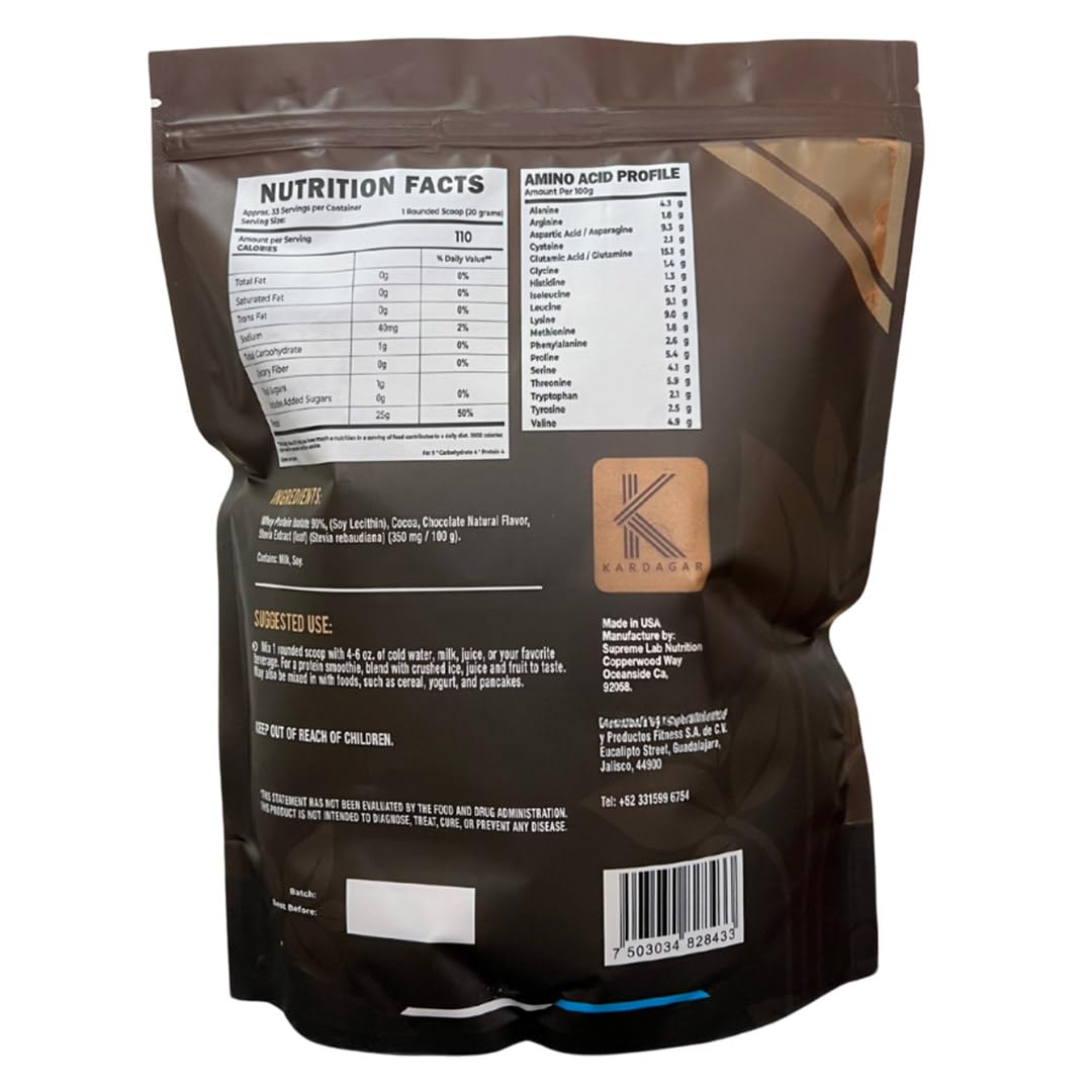 KARDAGAR Premium Whey Protein Chocolate serving spoon illustrates measured convenience