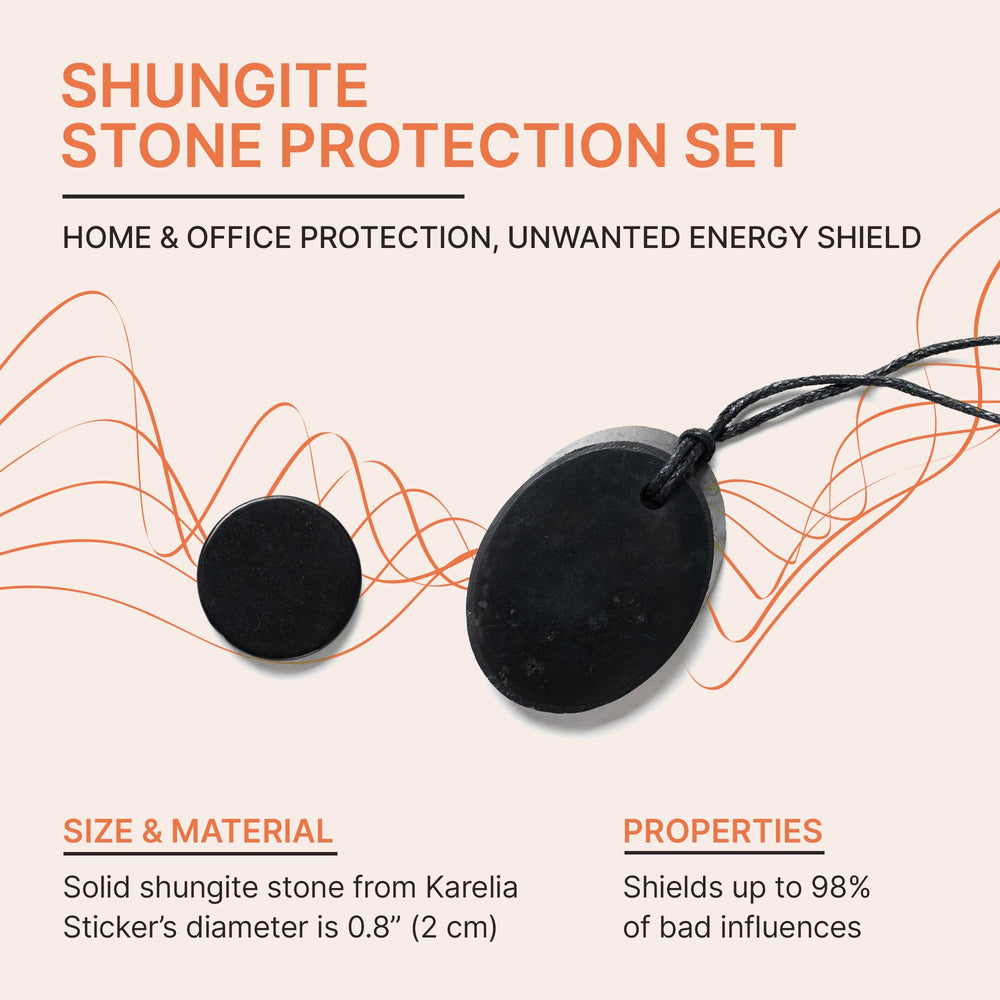 Karelian Heritage shungite pendant 50x30x5 mm for on-the-go balance and style.
