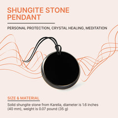 Karelian Heritage shungite pendant close-up texture shows authentic mineral patterns