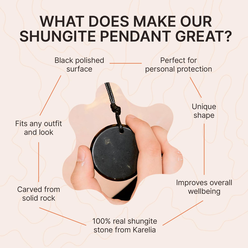 Karelian Heritage shungite pendant on waxed cord demonstrates minimalistic design