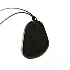 Karelian Heritage shungite protection necklace front view for grounding and balance.
