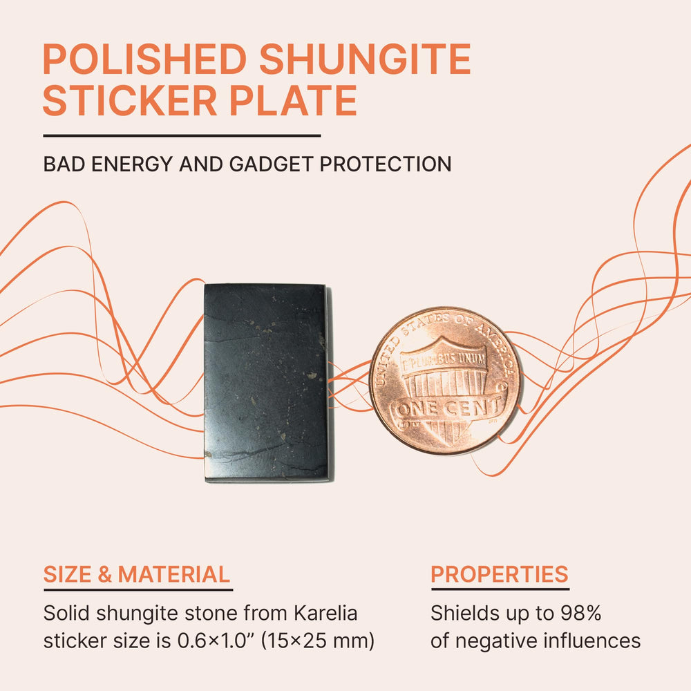 Karelian Heritage shungite protection plate on tablet for daily use