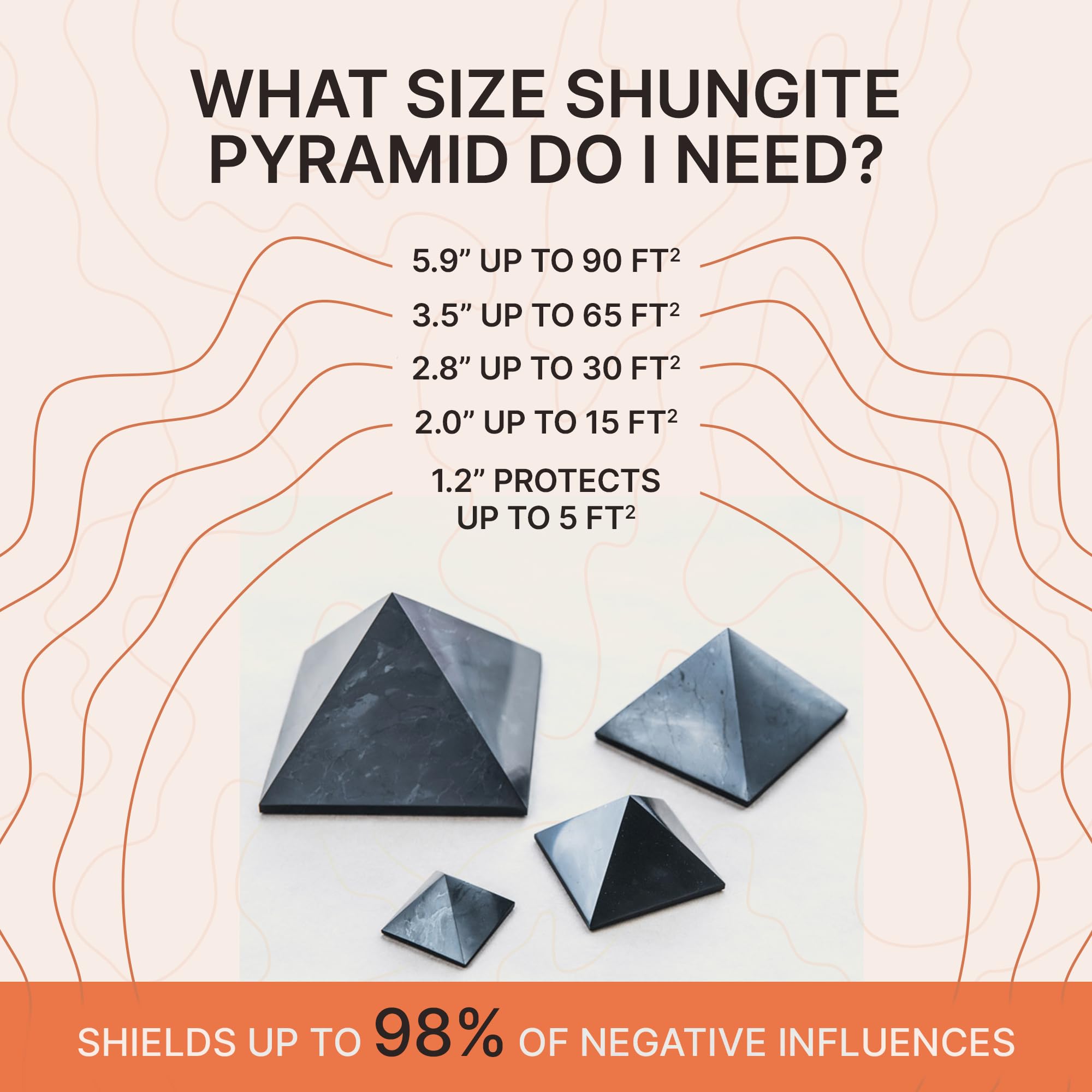 Karelian Heritage shungite pyramid supports positive energy and calmer mood
