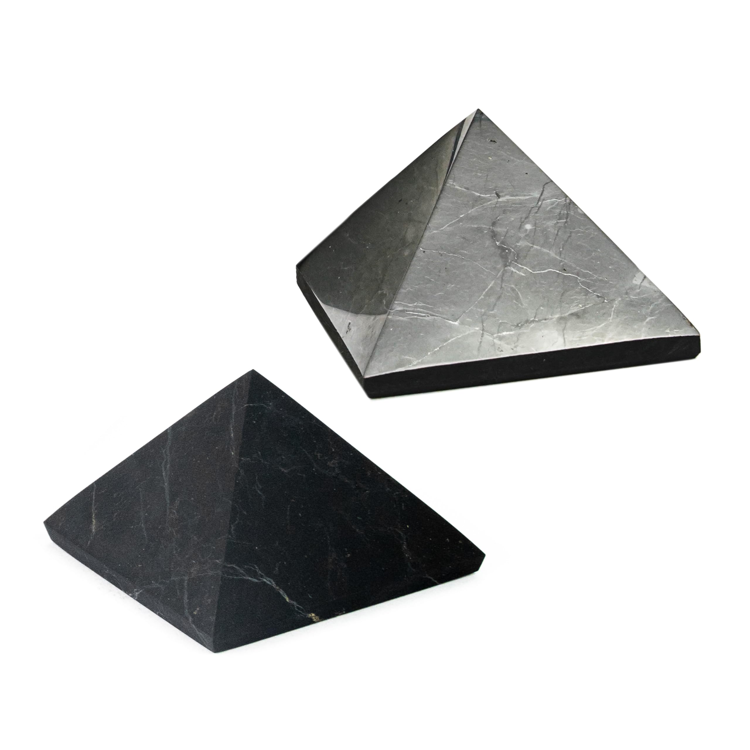 Karelian Heritage Shungite pyramids polished finish for grounding and calm spaces