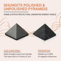 Karelian Heritage Shungite pyramids unpolished surface diffuses negative energy