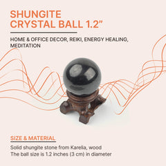 Karelian Heritage shungite sphere black closeup highlighting its energy-balancing appeal