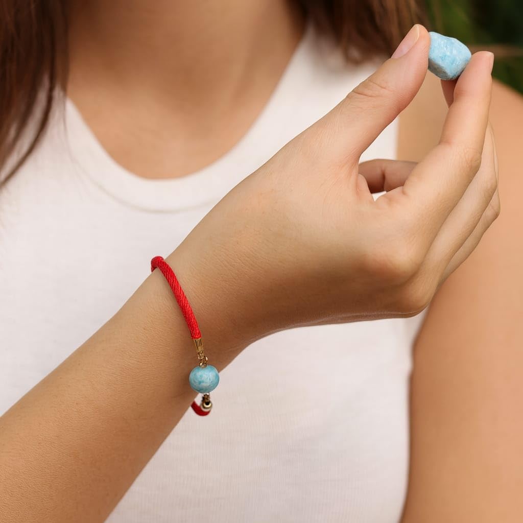 Karimar crystal lovers gift bracelet for Larimar and amber enthusiasts