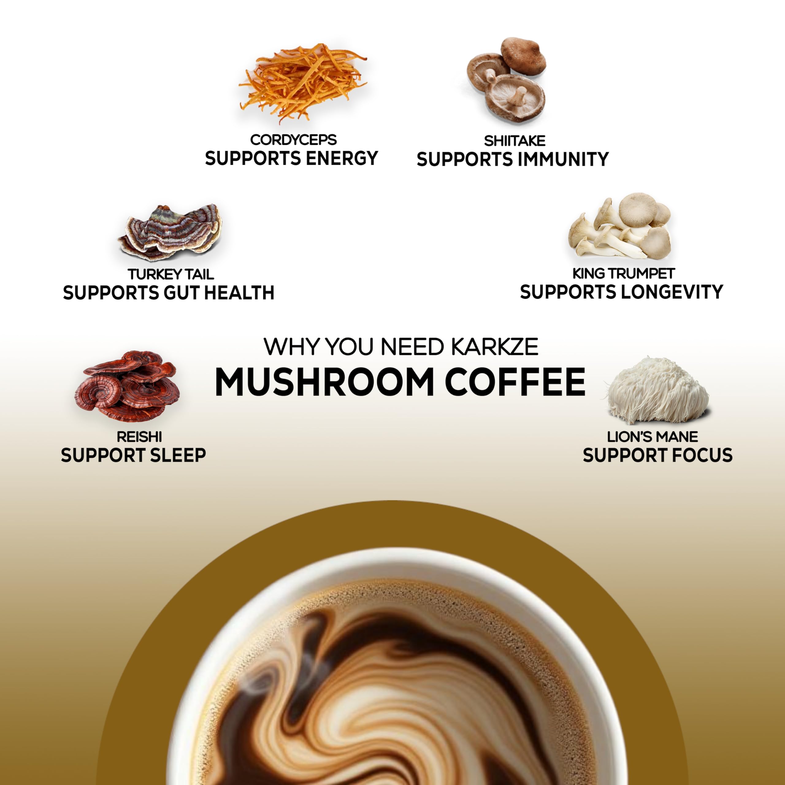 KARKZE On-the-go mushroom coffee pack for easy daily nourishment