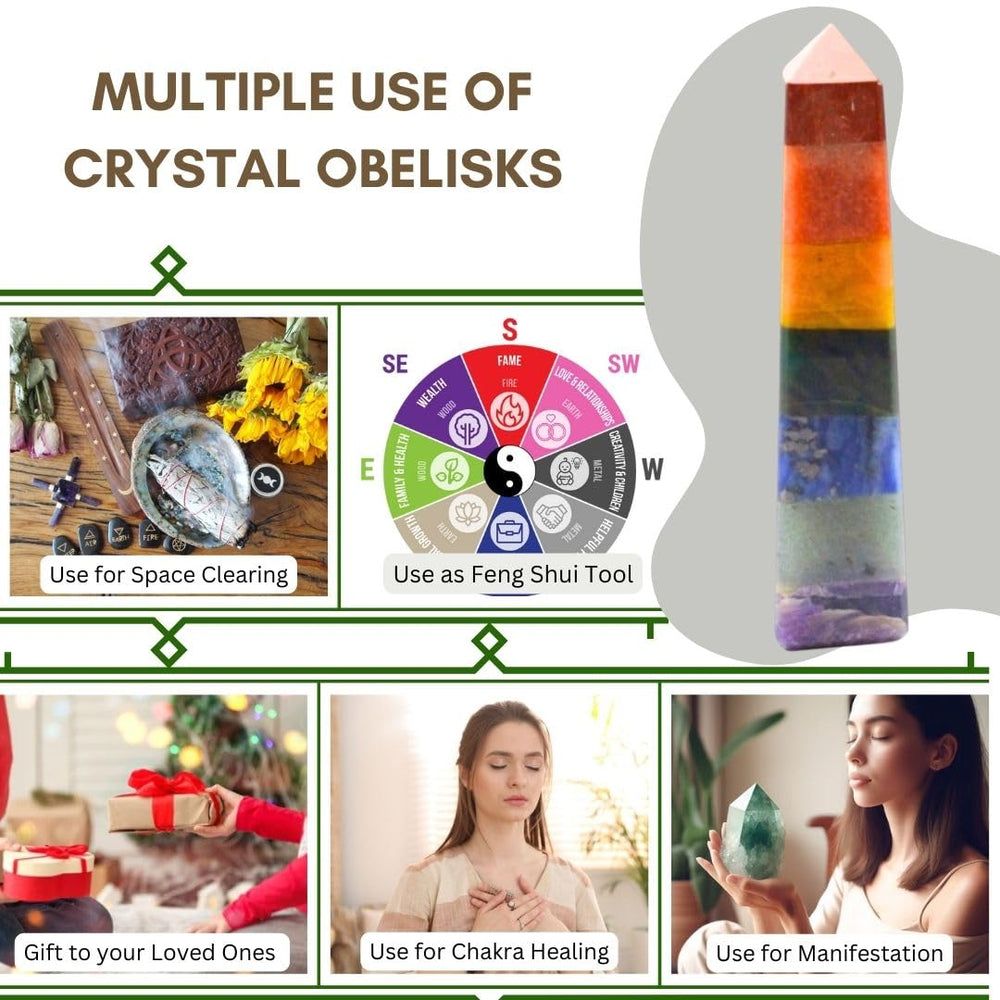 Karma Gems crystal tower on a serene meditation setup