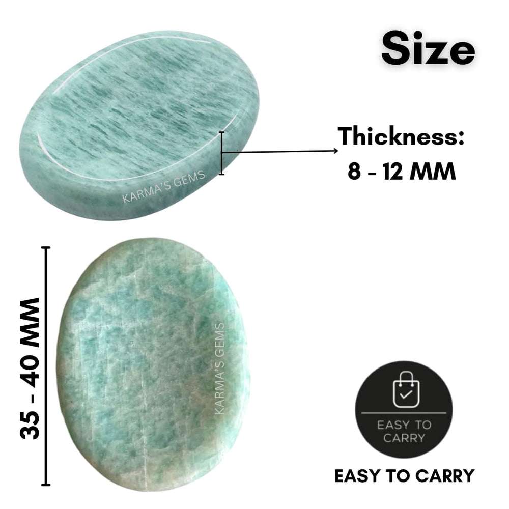 Karma Gems Amazonite meditation companion in hand enhances mindfulness.