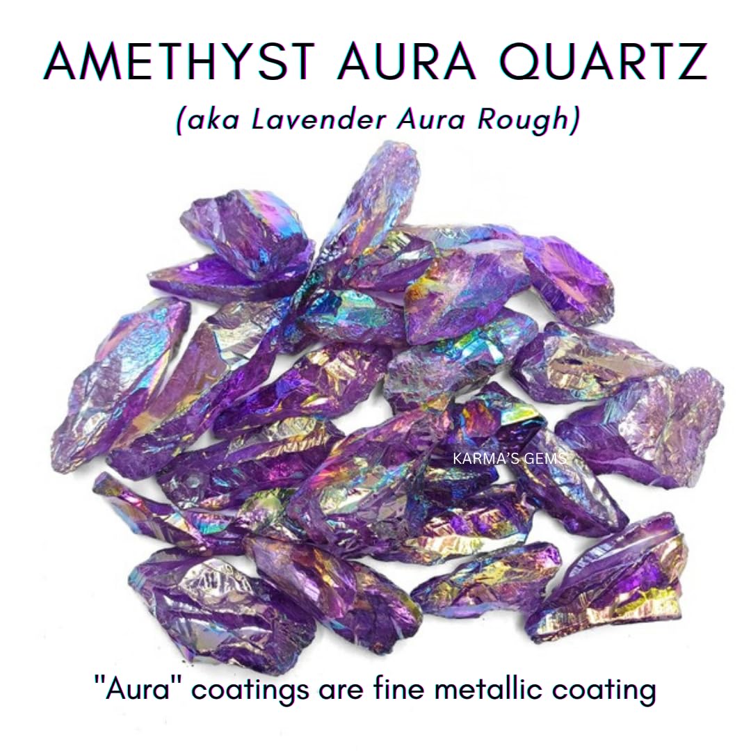 Karma Gems amethyst aura quartz rough stone ideal for carving projects