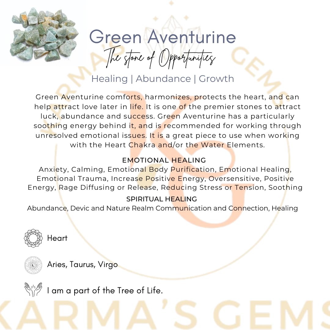 Karma Gems aventurina verde: piedras grandes para decoración o colección.