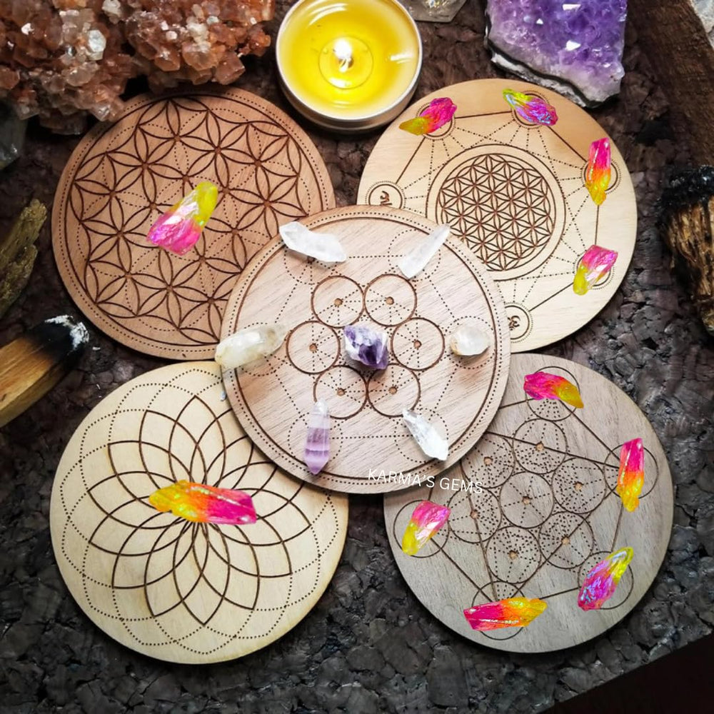 Karma Gems color-variation stones enhancing art and display.
