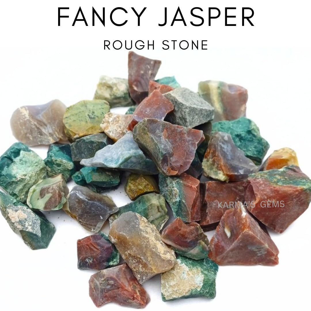 Karma Gems Fancy Bloodstone Jasper ready-to-tumble stones for wire wrapping and decorative pieces.
