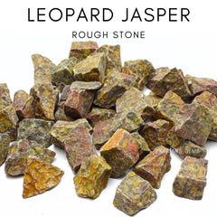 Karma Gems Leopardskin Jasper emotional healing closeup suggests calm energy.