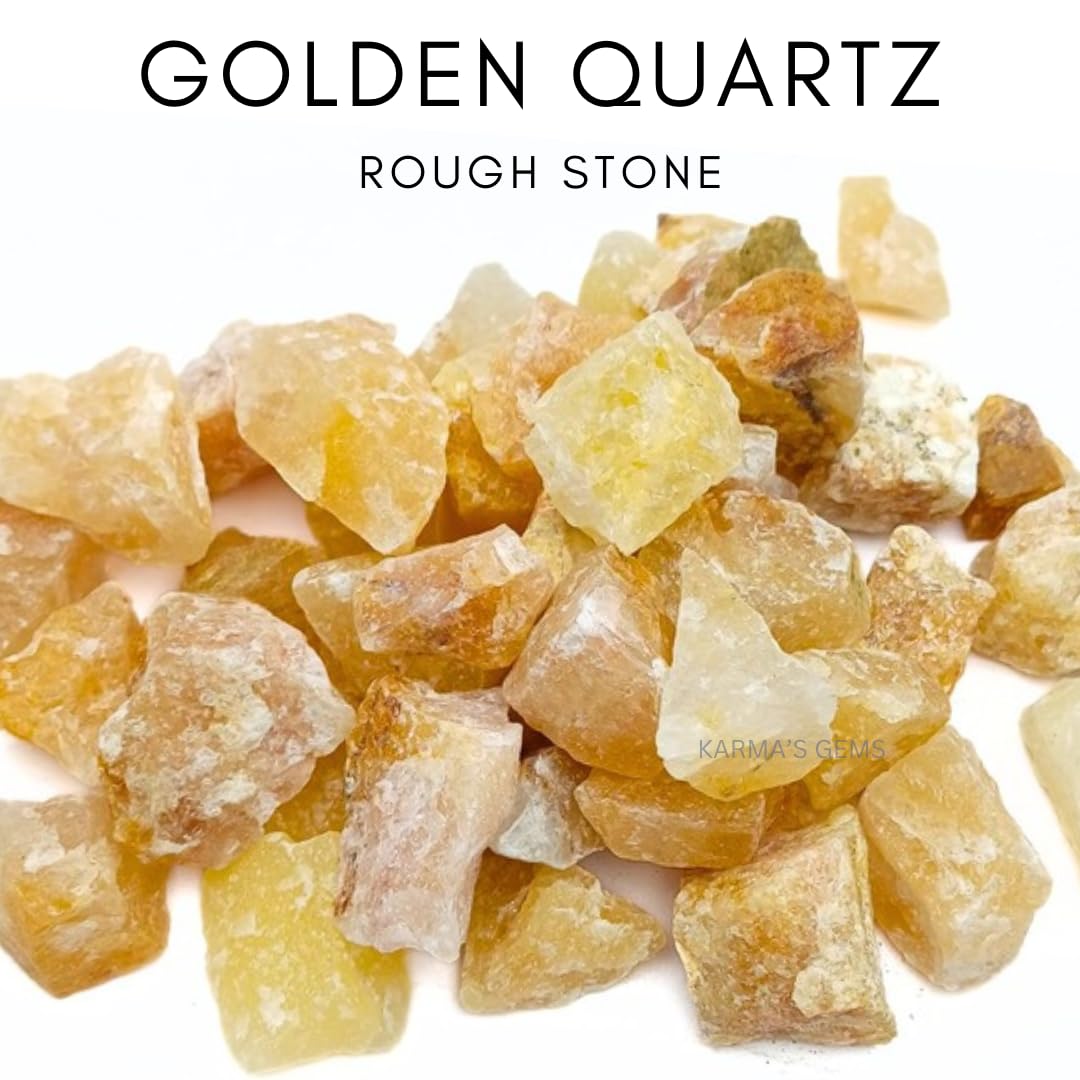 Karma Gems Golden Quartz raw stone perfect for cabbing and shaping.