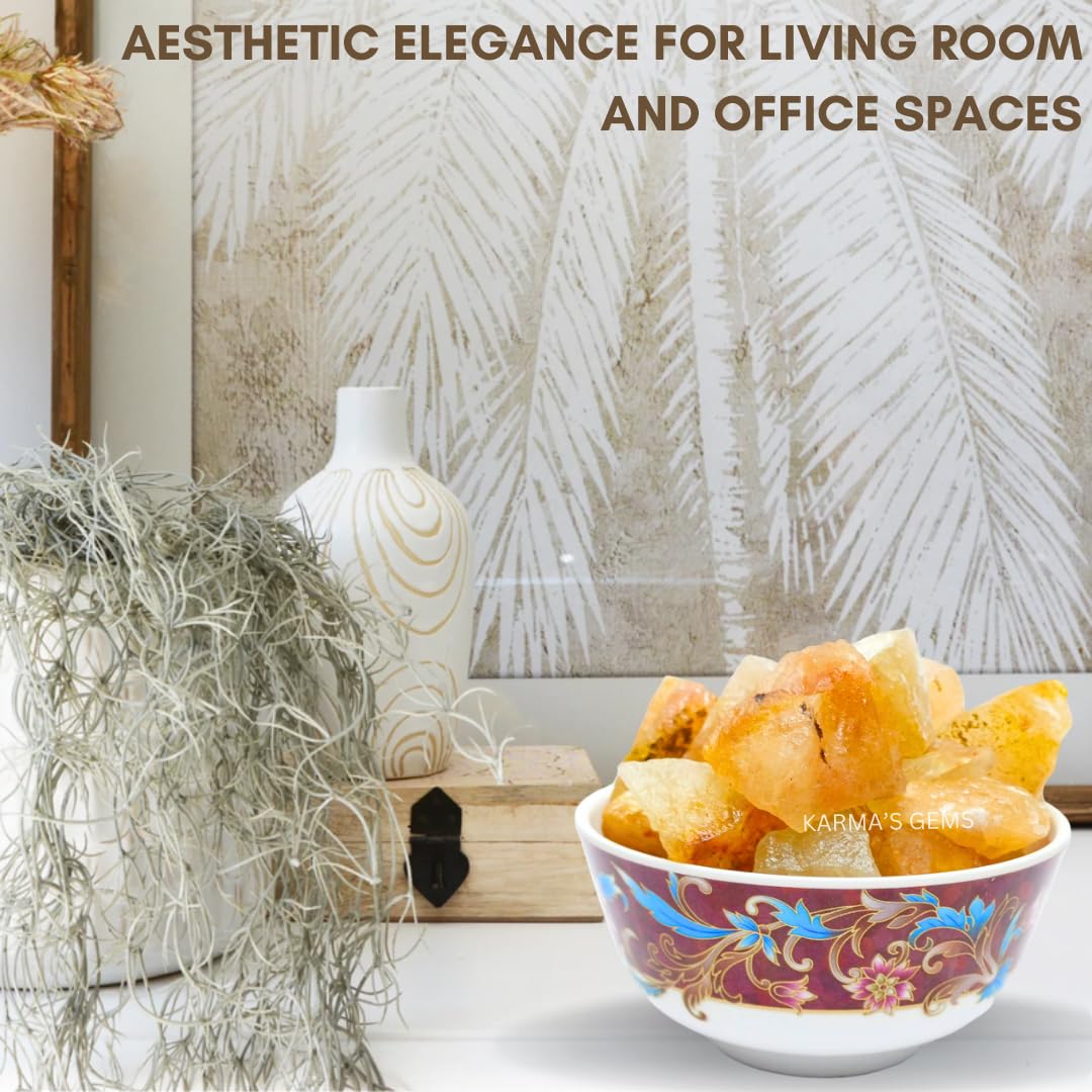 Karma Gems Golden Quartz raw stone complements meditation spaces and Reiki setups.