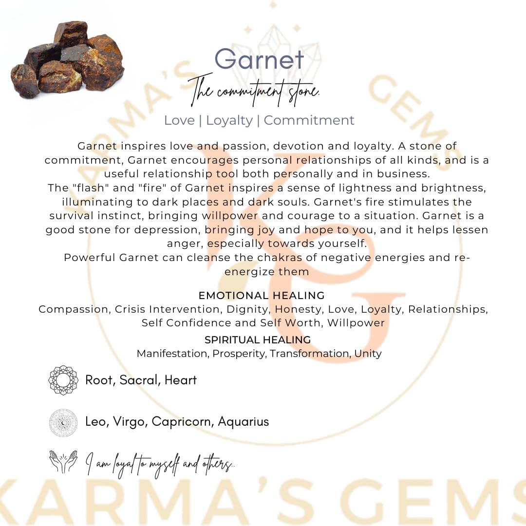 Granate Karma Gems para energía positiva y purificación del ambiente.