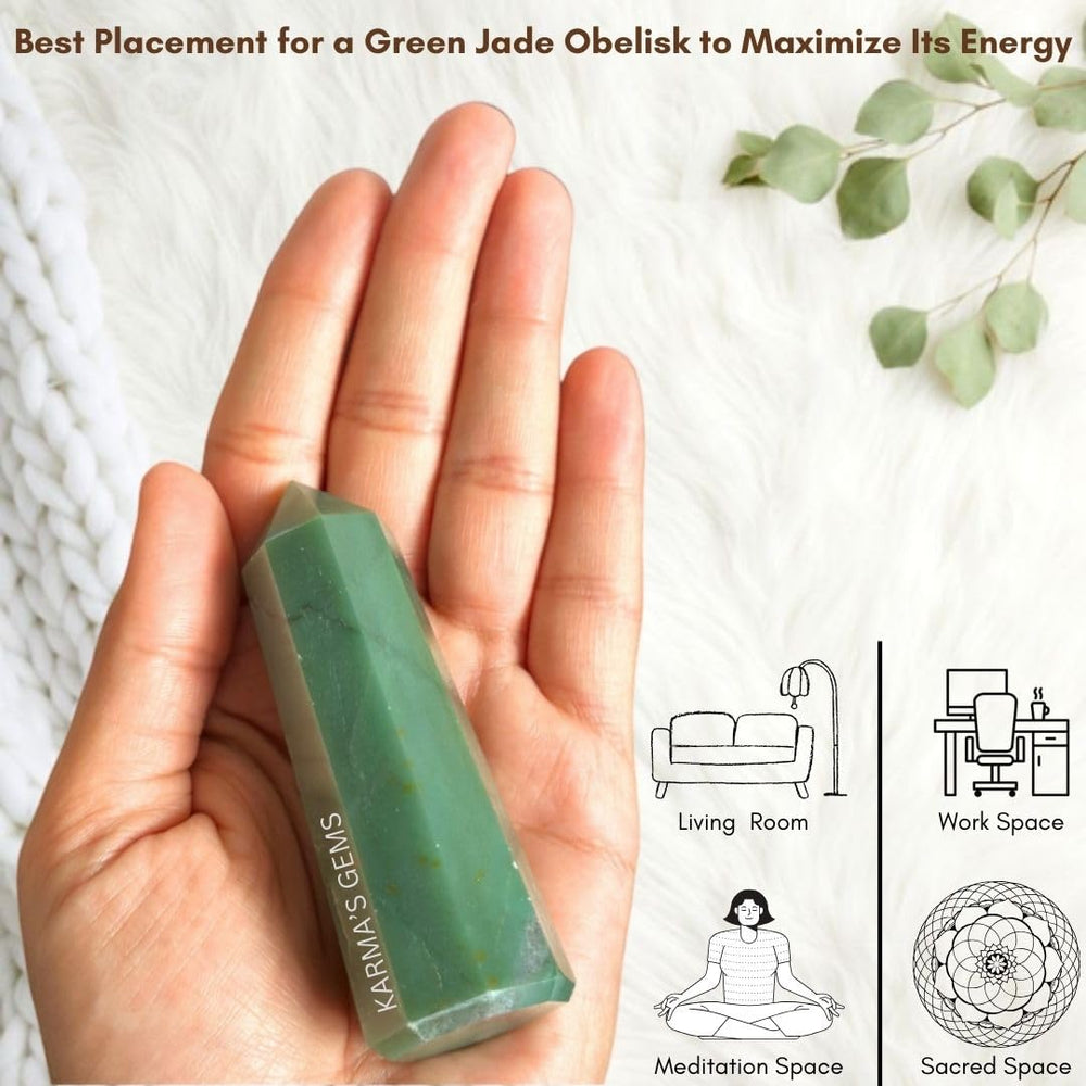 Karma Gems Green Jade healing energy supports balance and serenity at home