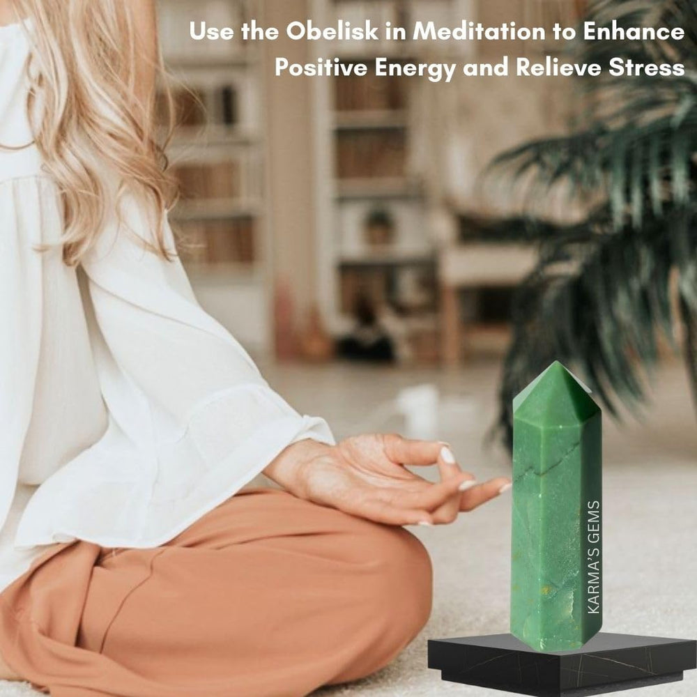 Karma Gems Nature-inspired green jade stone for mindful grounding