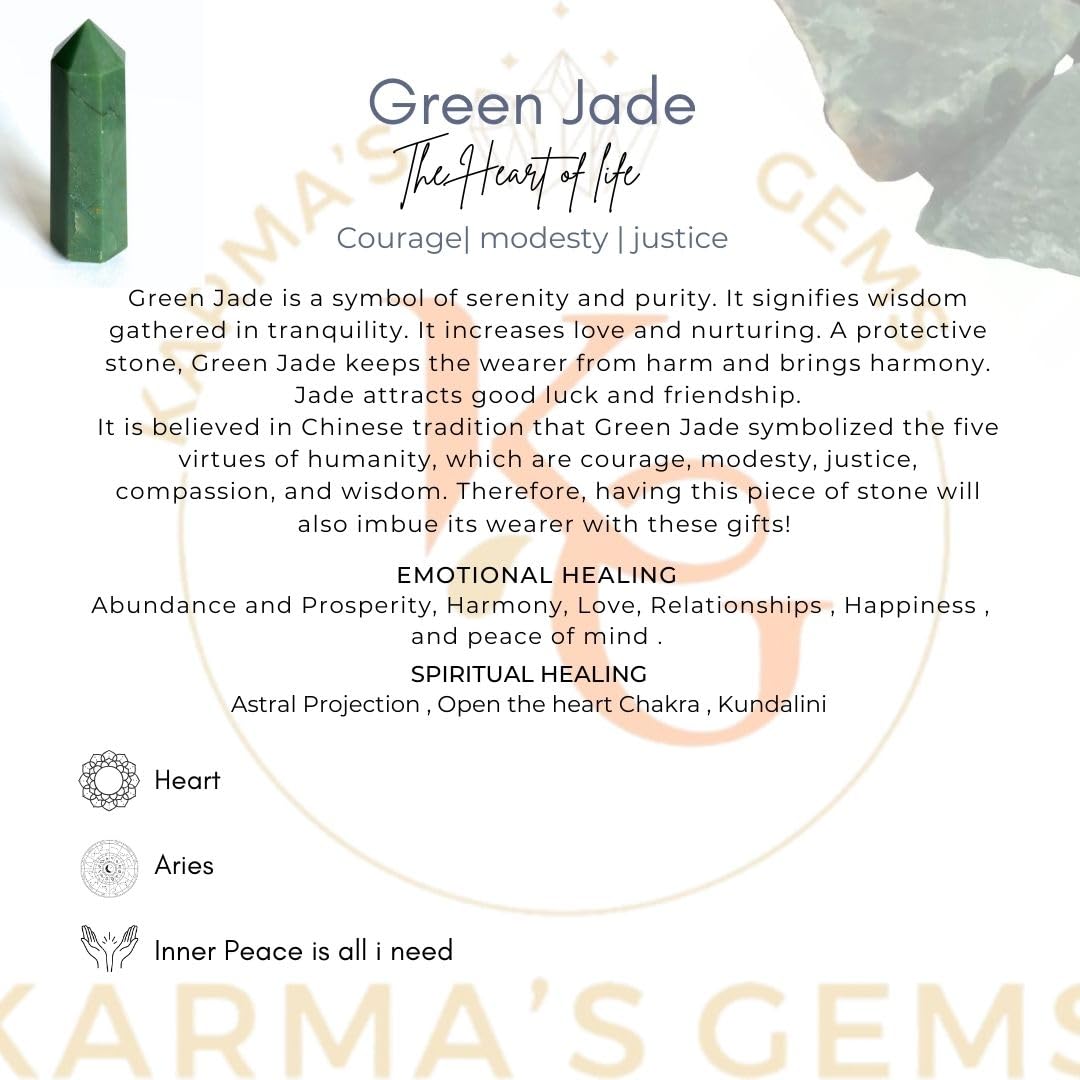 Karma Gems Green Jade wand sacred space and ritual use