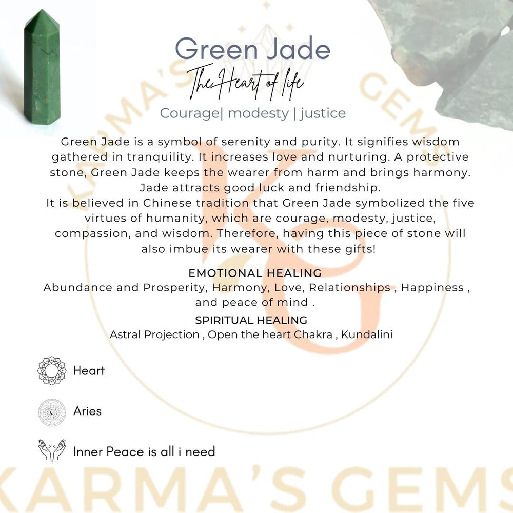 Karma Gems Green Jade wand sacred space and ritual use