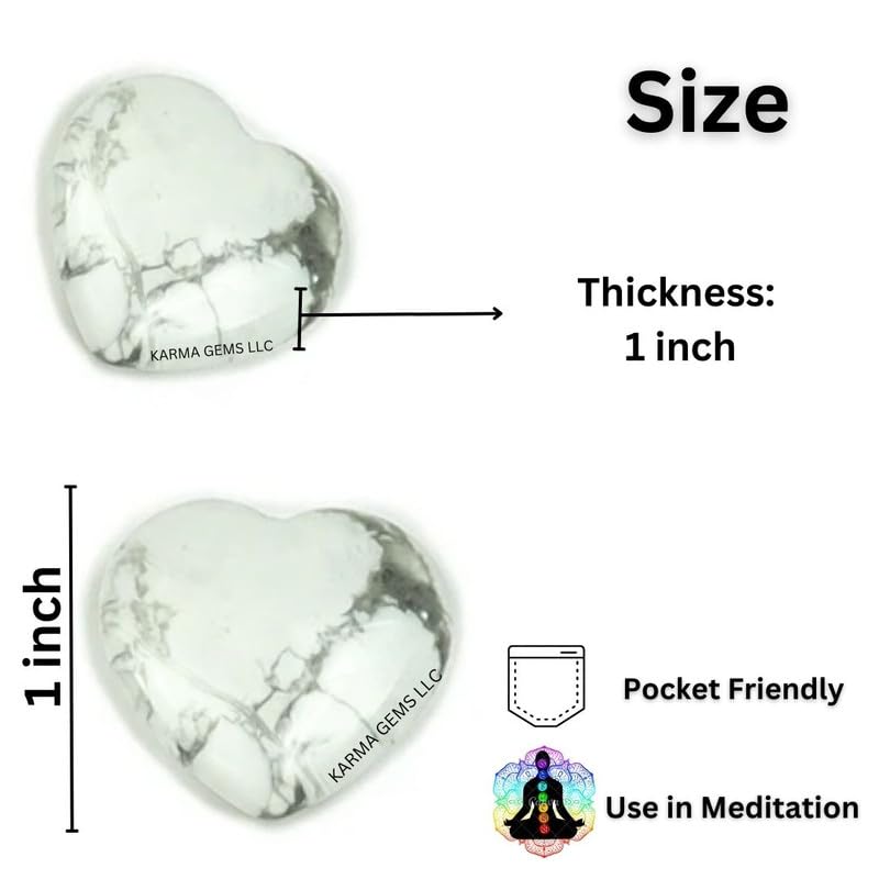 Karma Gems Howlite heart puff stone ideal as a small gift.