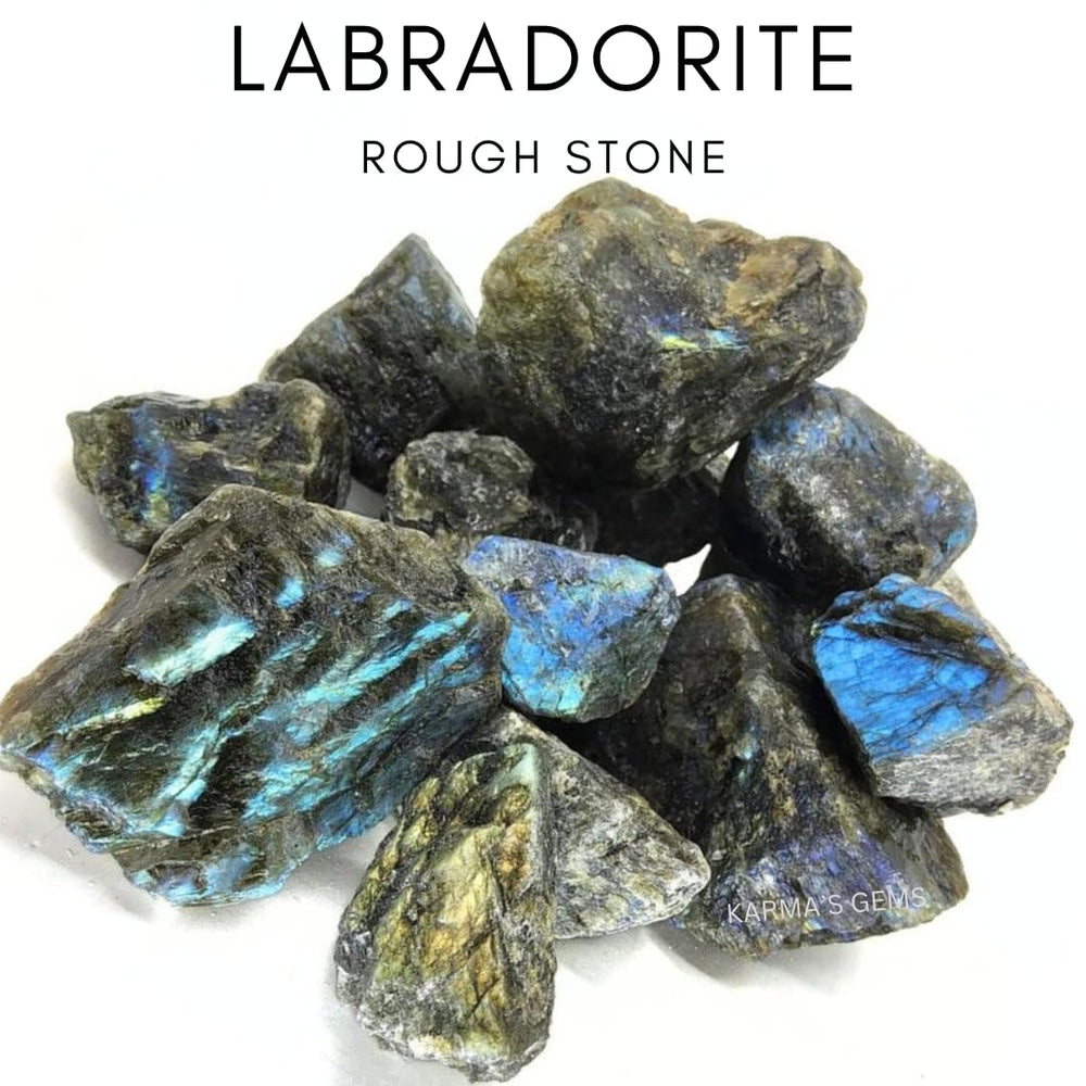 Karma Gems Labradorite natural raw stone ideal for cabbing and custom projects.