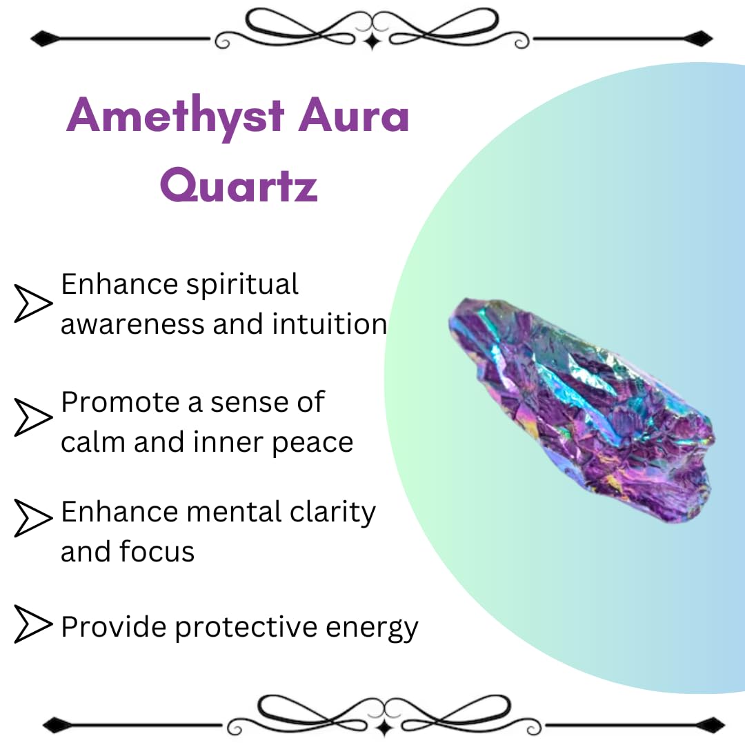 Karma Gems amethyst aura quartz rough stone with unique color patterns