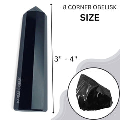 Karma Gems Obsidian Crystal Tower 8 facets apex meditation