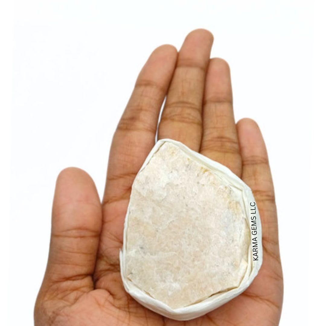 Karma Gems Peach Moonstone flat stone decor accent for home.