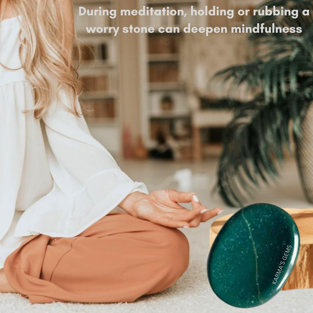 Karma Gems polished Bloodstone with smooth tactile finish for relaxation.