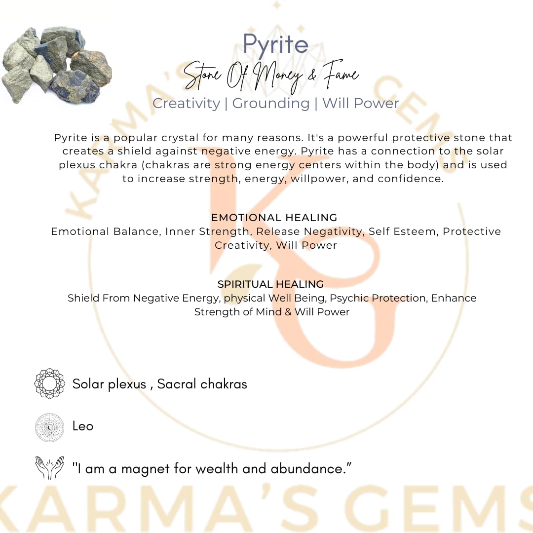 Karma Gems Pyrite: piezas únicas, elegidas y limpiadas para pureza
