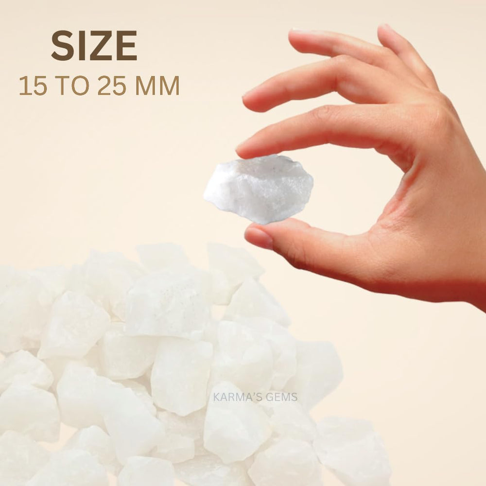 Karma Gems cuarzo blanco crudo, brillo limpio para joyería artesanal y tallas