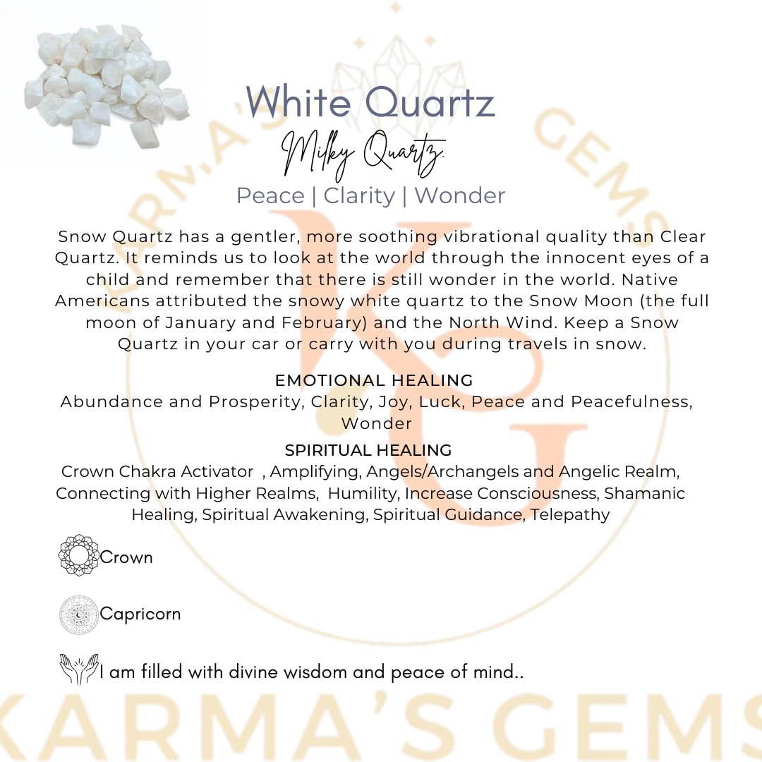 Karma Gems cuarzo blanco crudo para proyectos de joyería y decoración artesanal