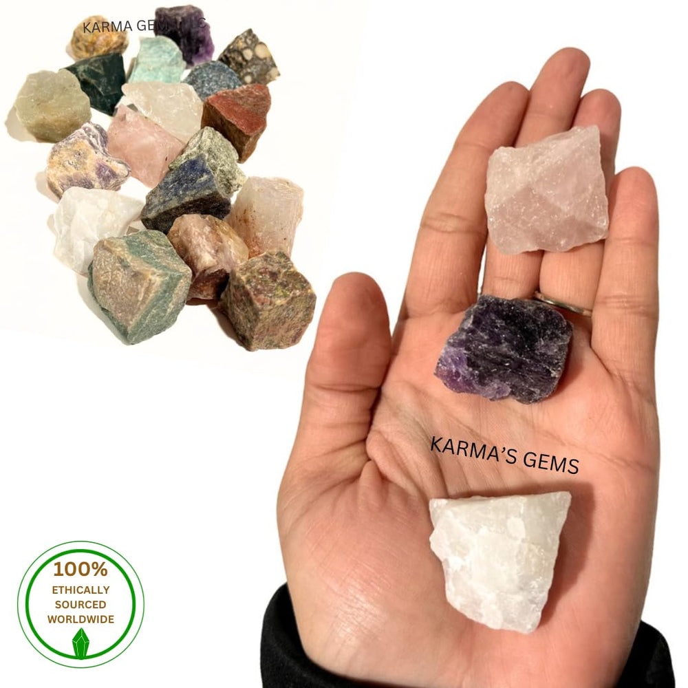 karma gems raw stones bundle with wet color reveal for energy crafts
