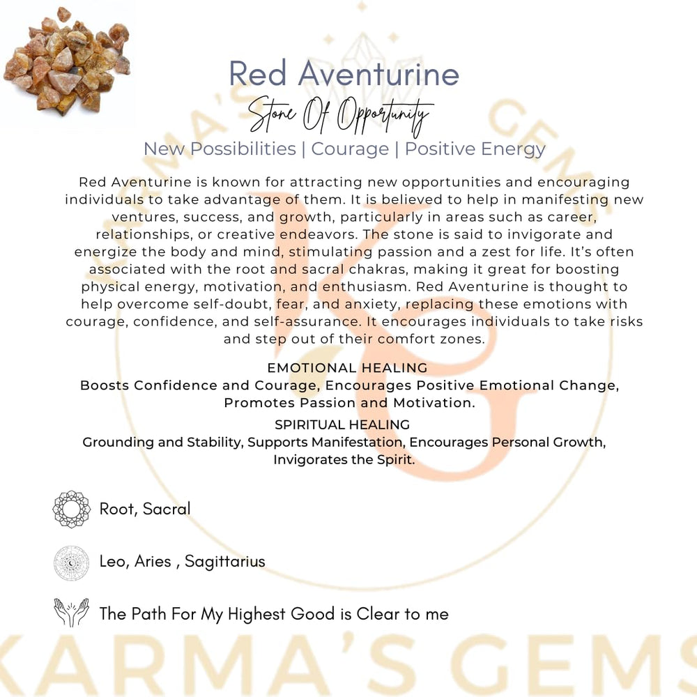 Karma Gems Red Aventurine gift-ready pack thoughtful present for energy and decor