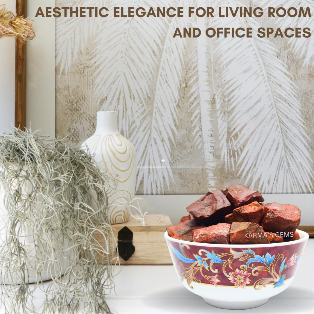 Karma Gems Red Jasper fountain rock display with glossy finish and earthy warmth.