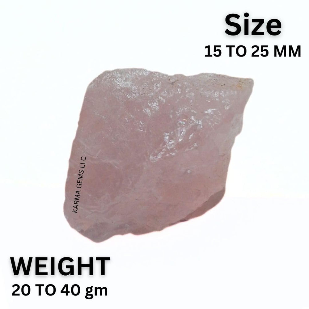 Karma Gems rose quartz rough crystal ideal for crystal collecting and energy work.