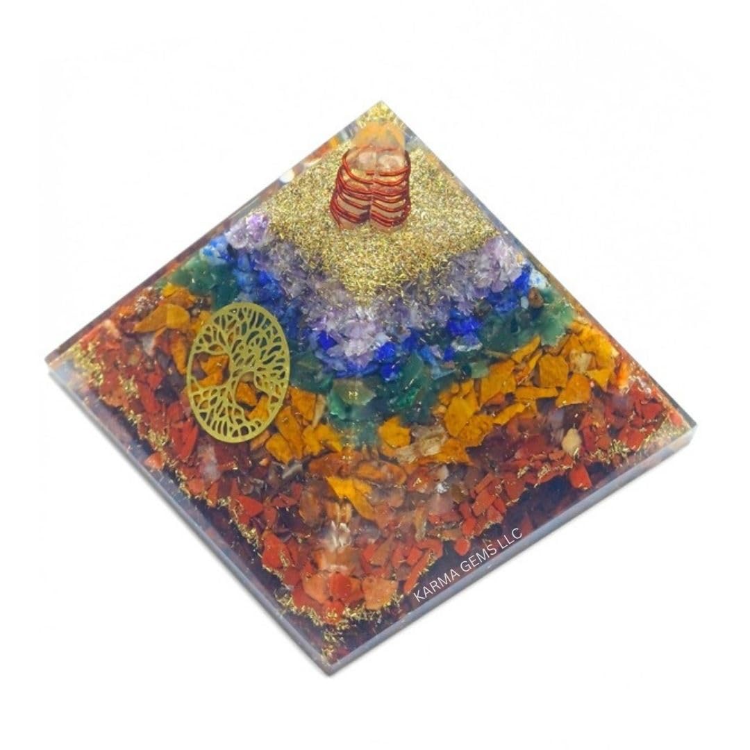 Karma Gems Seven Chakra Pyramid amethyst layer for calm meditation and balance